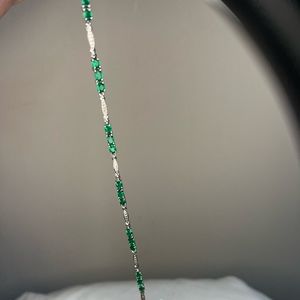 Sterling silver and lab emerald bracelet NWT
